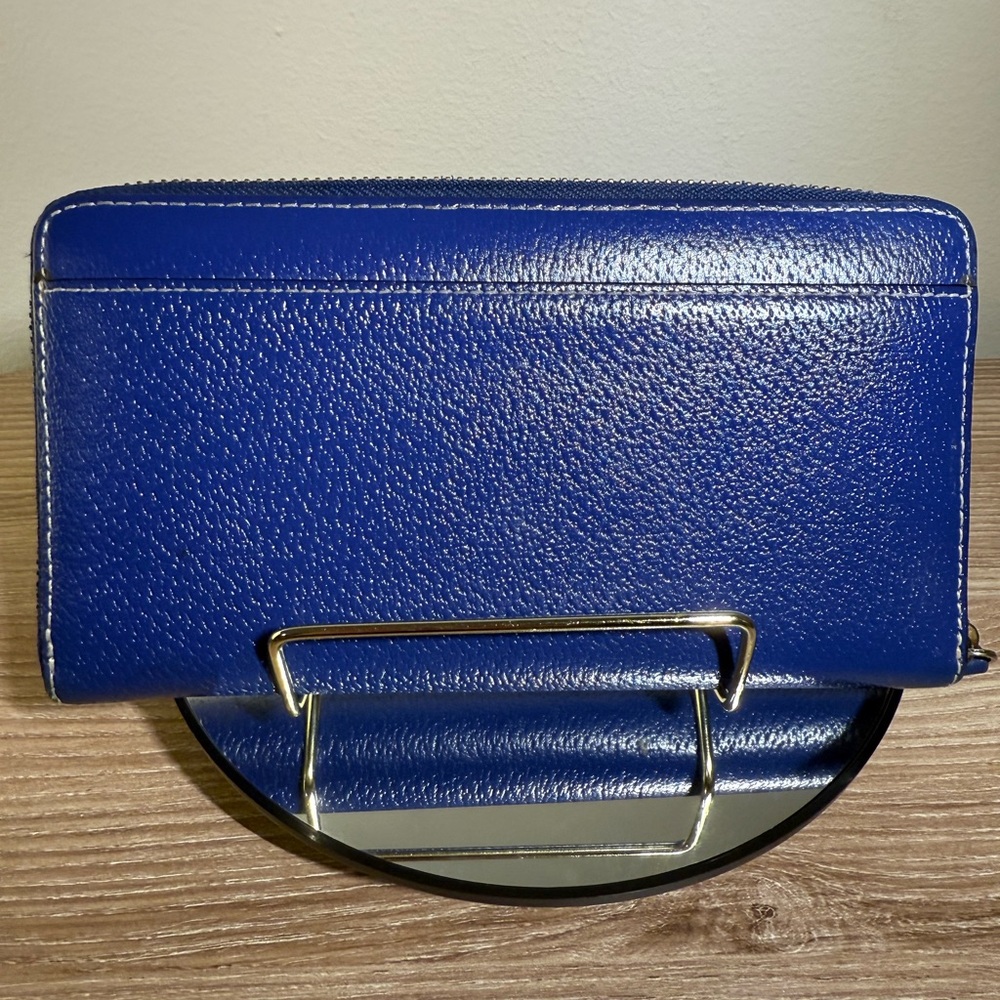 Kate Spade Wellesley Neda Zip Around Blue Wallet - Picture 3 of 9